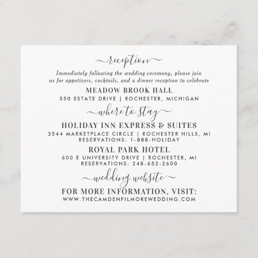 Rustige bruine bruine bruine bruidsschat informatiekaartje (Voorkant)