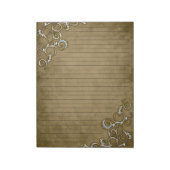 Rustige bruine bruingeblazen kerkbenodigdheden notitieblok (Linkerzijde)