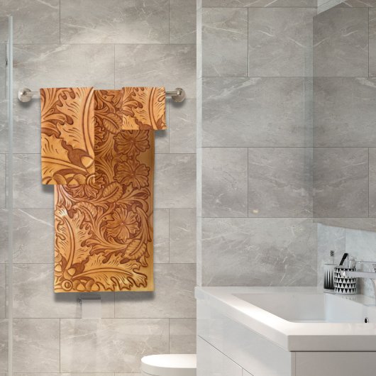 Rustige bruine cowboy mode western leder bad handdoek