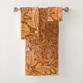 Rustige bruine cowboy mode western leder bad handdoek (Insitu)
