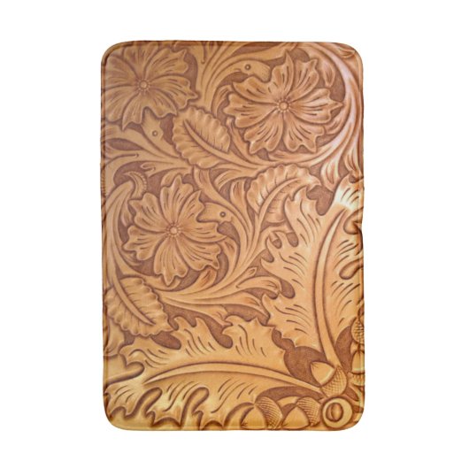 Rustige bruine cowboy mode western leder badmat (Voorkant Verticaal)