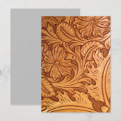 Rustige bruine cowboy mode western leder bedankkaart (Voorkant / Achterkant)