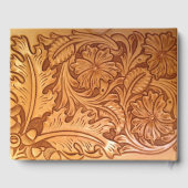 Rustige bruine cowboy mode western leder gastenboek (Achterkant)