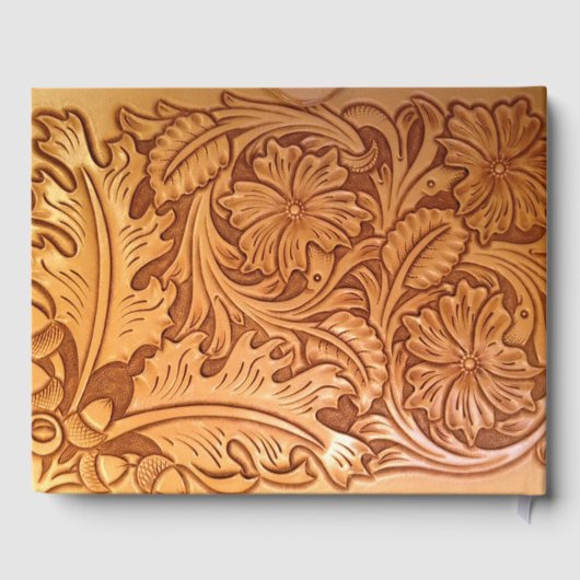 Rustige bruine cowboy mode western leder gastenboek (Achterkant)