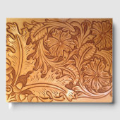 Rustige bruine cowboy mode western leder gastenboek (Voorkant)