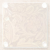 Rustige bruine cowboy mode western leder glazen onderzetter (Achterkant)