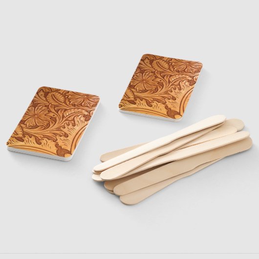 Rustige bruine cowboy mode western leder handwaaier (Niet-gemonteerd)