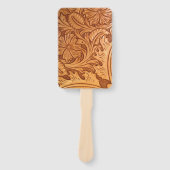 Rustige bruine cowboy mode western leder handwaaier (Voorkant)