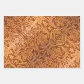 Rustige bruine cowboy mode western leder inpakpapier vel (Voorkant 3)