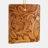 Rustige bruine cowboy mode western leder keramisch ornament (Rechts)