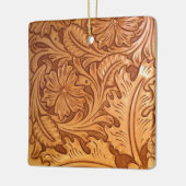 Rustige bruine cowboy mode western leder keramisch ornament (Links)