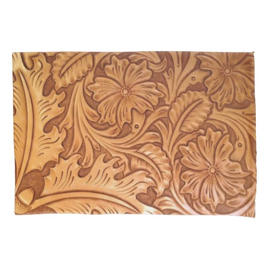 Rustige bruine cowboy mode western leder kussensloop (Voorkant)