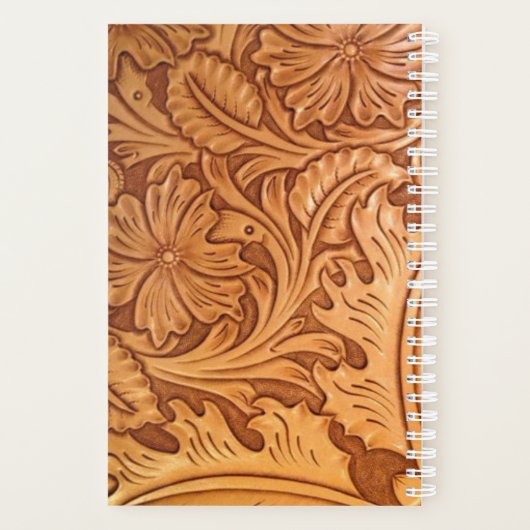 Rustige bruine cowboy mode western leder planner (Achterkant)