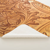 Rustige bruine cowboy mode western leder sherpa deken (3/4)