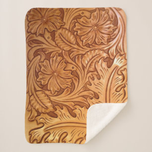 Rustige bruine cowboy mode western leder sherpa deken