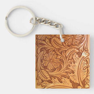 Rustige bruine cowboy mode western leder sleutelhanger