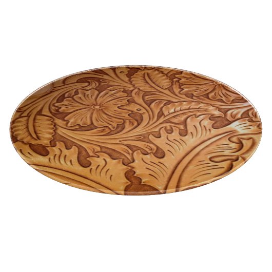 Rustige bruine cowboy mode western leder snijplank (Hoek)