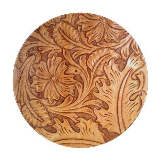 Rustige bruine cowboy mode western leder snijplank (Voorkant)