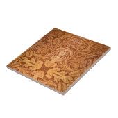 Rustige bruine cowboy mode western leder tegeltje (Zijkant)