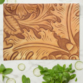 Rustige bruine cowboy mode western leder theedoek (Gevouwen)