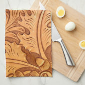 Rustige bruine cowboy mode western leder theedoek (Quarter Fold)