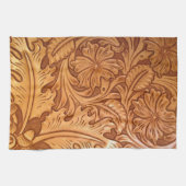 Rustige bruine cowboy mode western leder theedoek (Horizontaal)