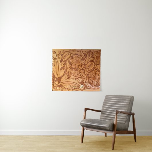 Rustige bruine cowboy mode western leder wandkleed (In Situ (horizontaal))