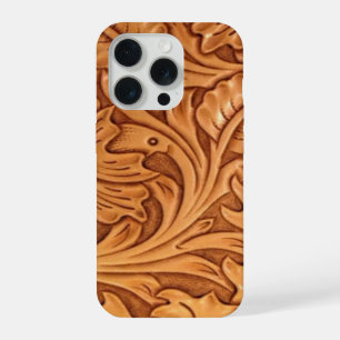 Rustige bruine cowboy mode western leer iPhone 15 pro case
