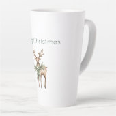 Rustige Bruine Crème Groen Herten Kerstmis Latte Mok (Rechterhoek)