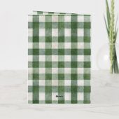 Rustige Bruine Crème Groen Kerstmannetje Kaart (Achterkant)