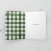Rustige Bruine Crème Groen Kerstmannetje Kaart (Binnen)