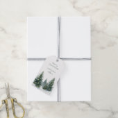 Rustige bruine crèmekleurige groene kerstboom lint cadeaulabel (Met Touw)