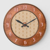Rustige, bruine Deco Style-klok Grote Klok (Voorkant)