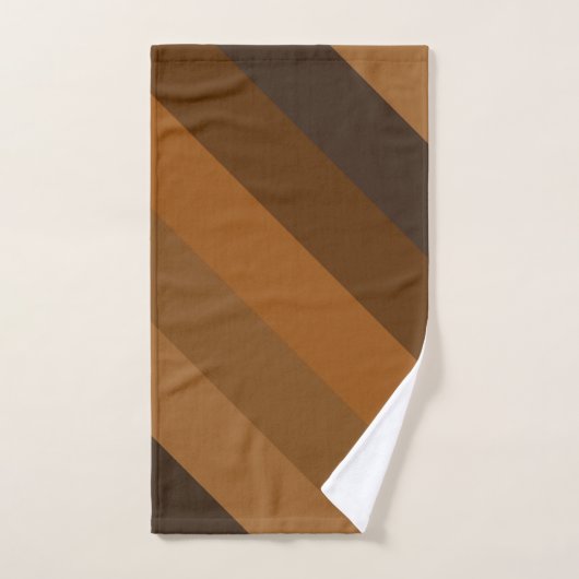 Rustige bruine diagonale strepen bad handdoek (Handdoek)