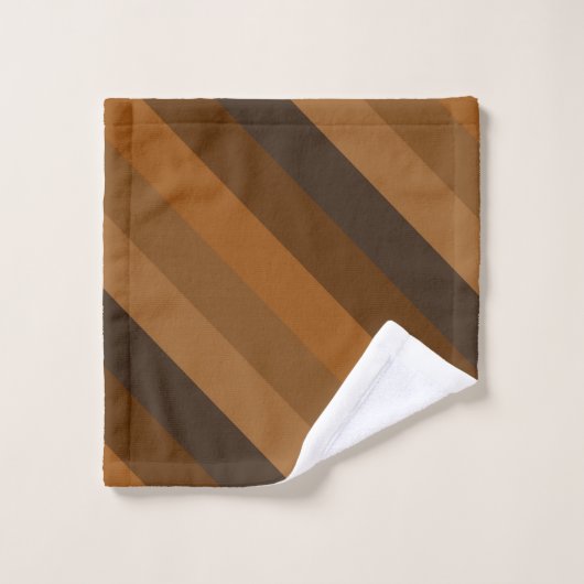 Rustige bruine diagonale strepen bad handdoek (Wasdoekje)
