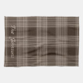 Rustige bruine en beige ruit theedoek (Horizontaal)