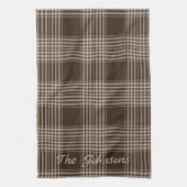 Rustige bruine en beige ruit theedoek (Verticaal)