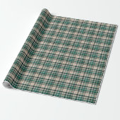 Rustige bruine en groene ruit cadeaupapier (Uitgerold)