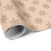 Rustige bruine gouden feestelijke sneeuwvlokken ke cadeaupapier (Rol Hoek)