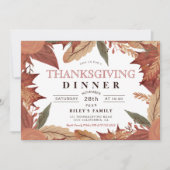 Rustige bruine herfst bladflorale Thanksgiving Kaart (Voorkant)