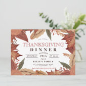 Rustige bruine herfst bladflorale Thanksgiving Kaart (Staand voorkant)