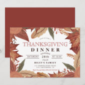 Rustige bruine herfst bladflorale Thanksgiving Kaart (Voorkant / Achterkant)