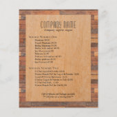 Rustige bruine houten planken flyer (Achterkant)