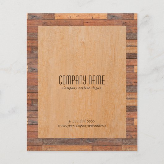 Rustige bruine houten planken flyer (Voorkant)