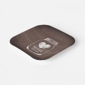 Rustige bruine houten printplaat vierkant bord voo (Gebogen)