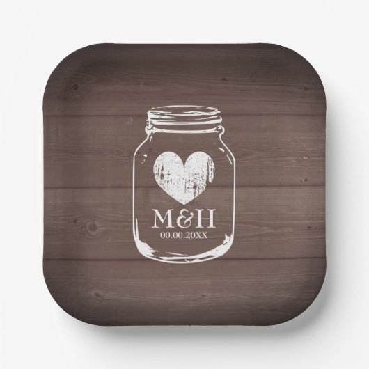 Rustige bruine houten printplaat vierkant bord voo (Voorkant)