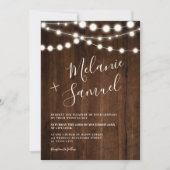 Rustige bruine houtskaarlichten fotobruiloft kaart (Voorkant)