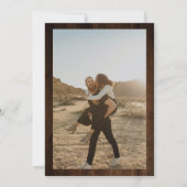 Rustige bruine houtskaarlichten fotobruiloft kaart (Achterkant)