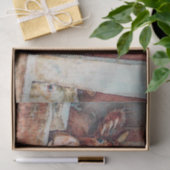 Rustige  bruine Koe Oude landschuur Tissuepapier (Geschenk)