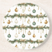 Rustige bruine linten roomgroene Kerst